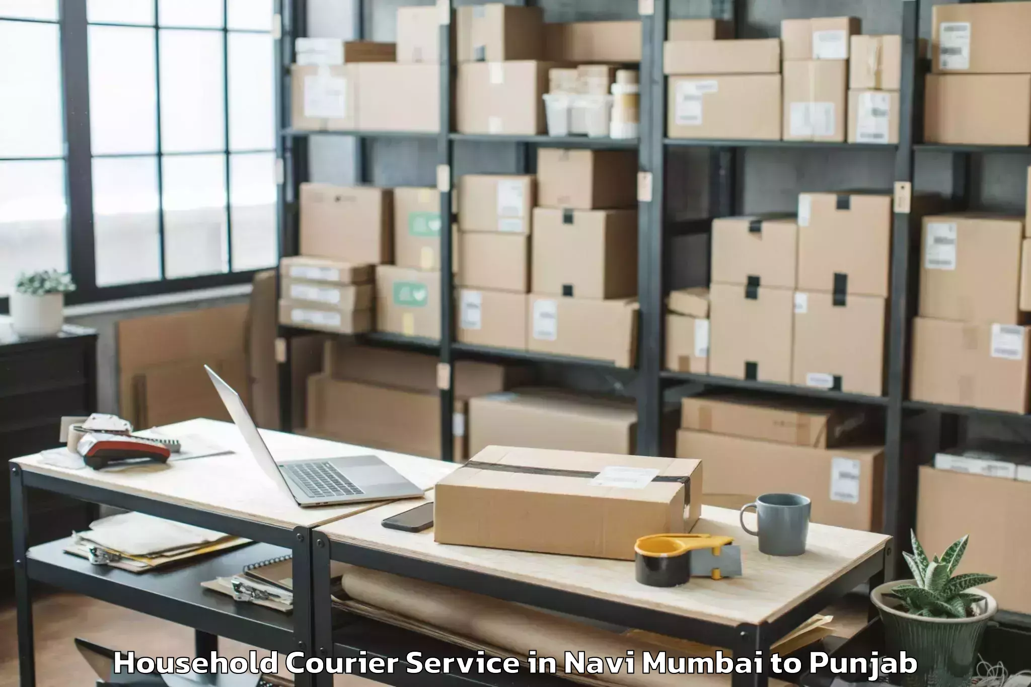 Top Navi Mumbai to Pathankot Household Courier Available